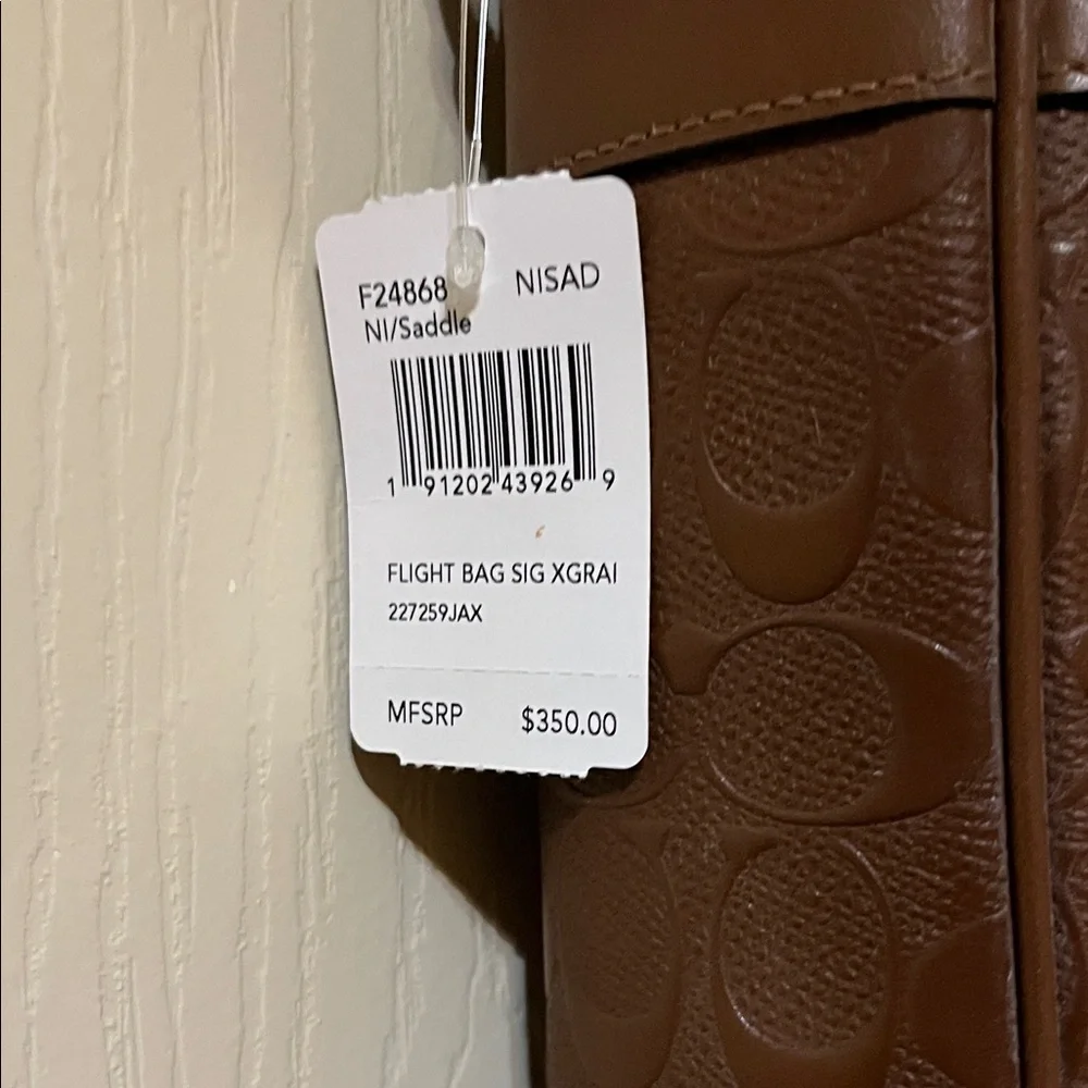Coach Brown Embossed Signature Flight Bag - Picture 2 of 4